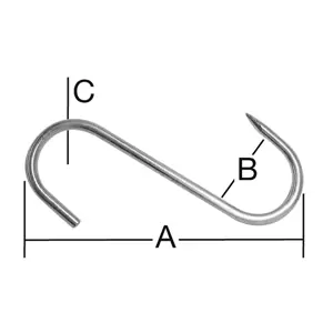 Hák na maso 140x5,2 nerez