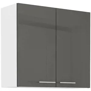 Kuchyňská Skříňka Lara 80g-72 2f Mdf Šedá Lesk