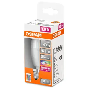 LED žárovka OSRAM E14 5,5W B40 matná + dálkový ovladač