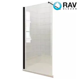 RAV-SLEZÁK Sprchová zástěna walk-in Fiord 100 x 195 černý profil