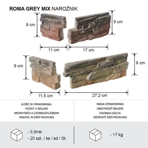 Produkt Rohový kámen Roma gray mix bal=0,9mb