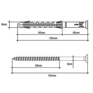 Rozpěrná hmoždinka KPR-PIKE-8x100SK-4KS