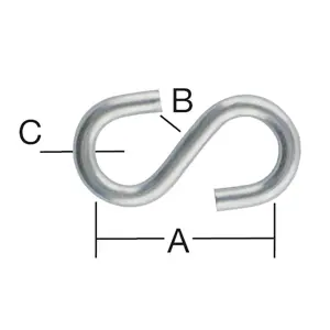 S-hák 32 x 5,5 x 4 mm zn 12 ks