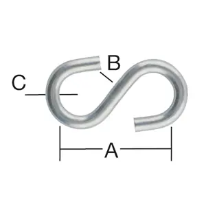 S-hák 32 x 5,5 x 4 mm zn 2 ks