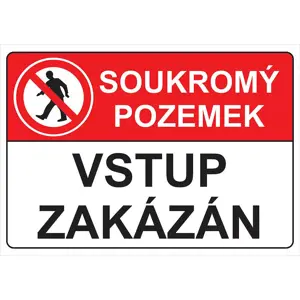 Soukromý pozemek, vstup zakázán A4