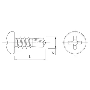 Šroub samovrtný 3,5x9,5mm (250ks)