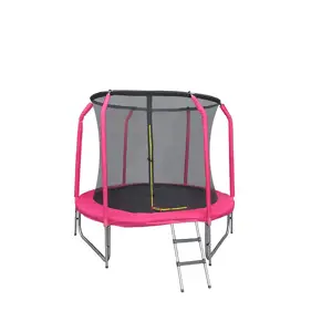 Trampolína COMFORT 244cm růžová se žebříkem