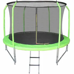 Trampolína COMFORT 244cm zelená se žebříkem