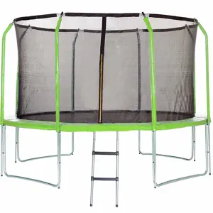 Trampolína COMFORT 366cm zelená s žebříkem