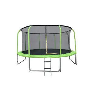 Trampolína COMFORT 427cm zelená s žebříkem