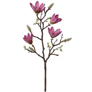 Umělá kytka magnolie 59 cm fialová