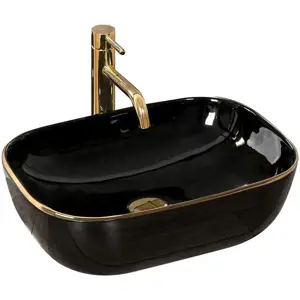 Produkt Umyvadlo na desku Belinda Black/Gold Adge