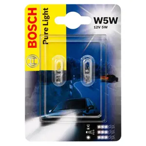 Produkt Žárovka 12V 5W T10 W5W celosklo Bosch 2 ks Blistr