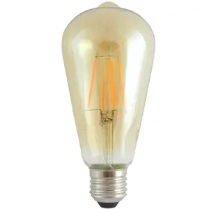 Žárovka LED 8W E27 gold decor filament ST64 1600K