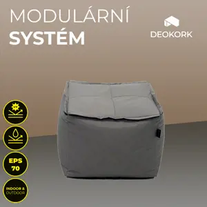 Produkt DEOKORK Zahradní textilní stolek/taburet MODULTEX (šedo-hnědá)