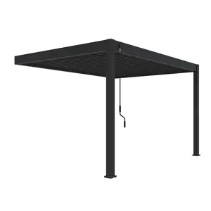 Zahradní hliníková pergola do stěny 4x3 m (antracit)